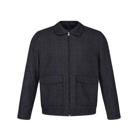 체크 카라 탈부착 점퍼