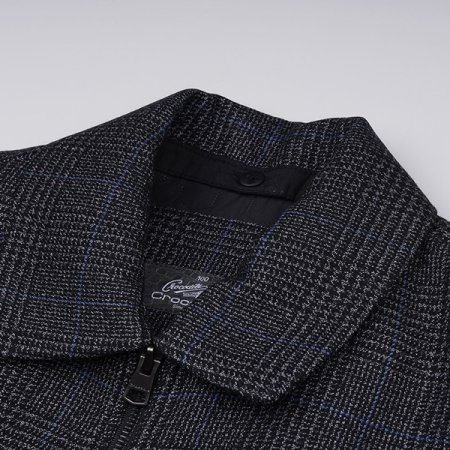 체크 카라 탈부착 점퍼