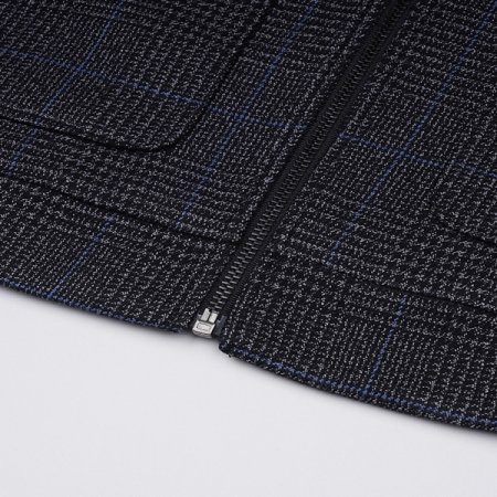 체크 카라 탈부착 점퍼