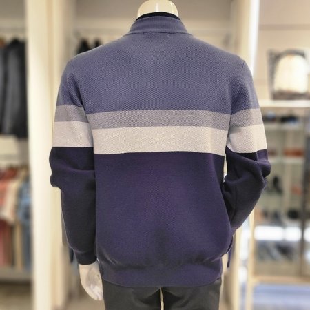 스트라이프 풀집업 니트 가디건