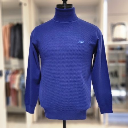 미니멀 조직 롱 터들넥 니트