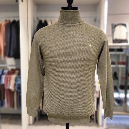 미니멀 조직 롱 터들넥 니트