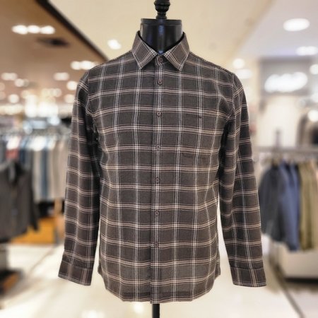 가을 기모 브라운 체크 셔츠