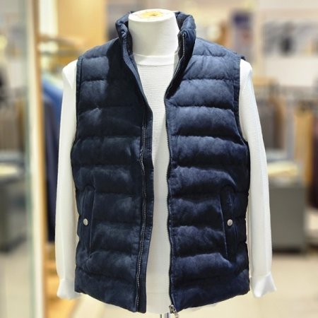 스웨이드 퀄팅 베스트