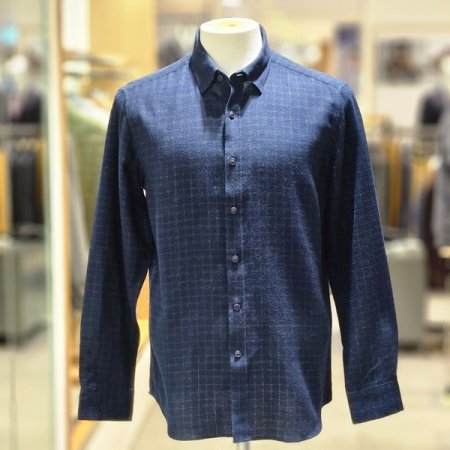 체크패턴 면100 반기모 캐주얼셔츠