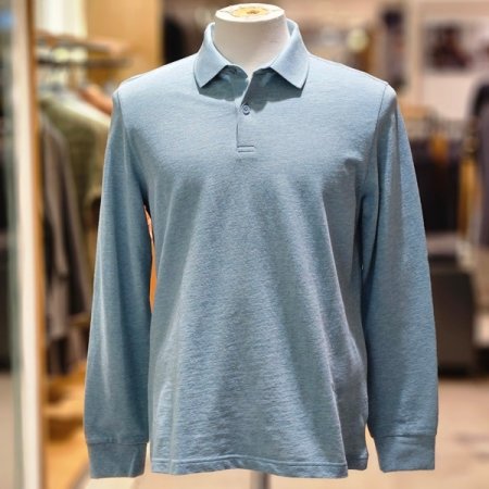 솔리드 긴팔 면 카라티셔츠