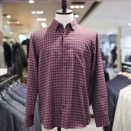 남성 체크남방 캐주얼 기모셔츠