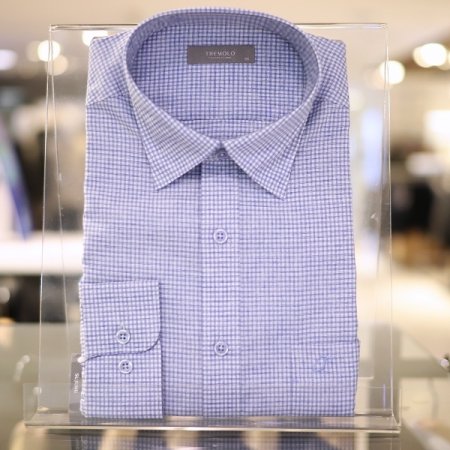 남성 여름 마혼방 체크와이셔츠