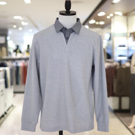 남성 셔츠레이어드 니트티셔츠