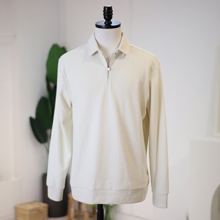 남성 봄 반집업 긴팔카라티셔츠