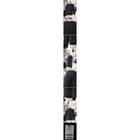 트레몰로 남성 가을 투톤 라운드넥 니트