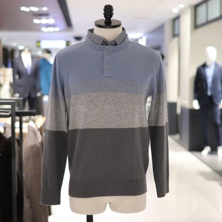 트레몰로 남성 가을 블록배색 레이어드 니트