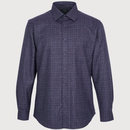 남성 가을 솔리드 잔체크 와이셔츠