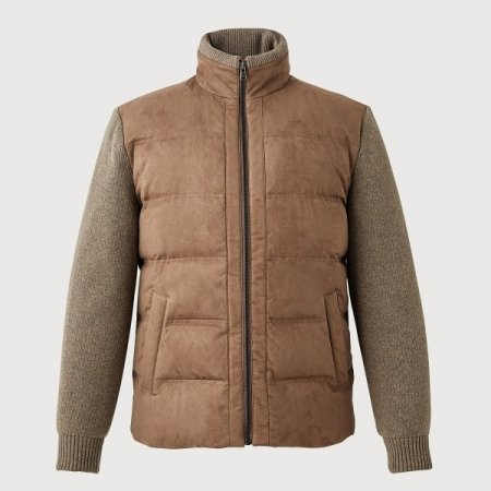 남성 니트소매 덕다운 캐주얼점퍼