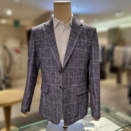 보스렌자에어매쉬체크자켓