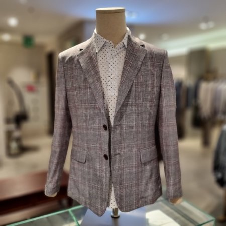 보스렌자에어메쉬글렌체크자켓