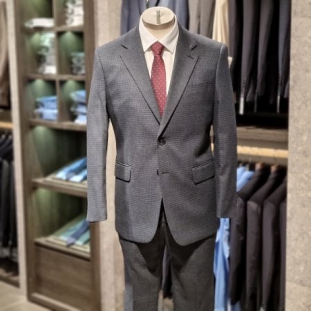 잔체크카키정장