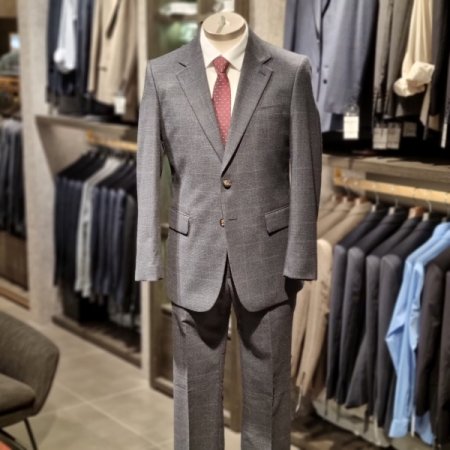 FW블루그레이글렌체크정장