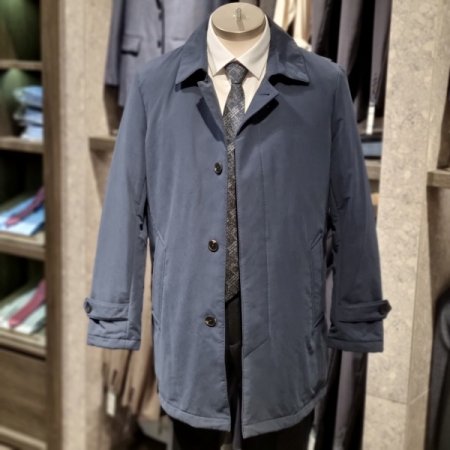 FW네이비구스내피탈부착트렌치코트