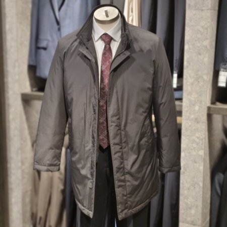 FW그레이이중카라구스다운트렌치코트