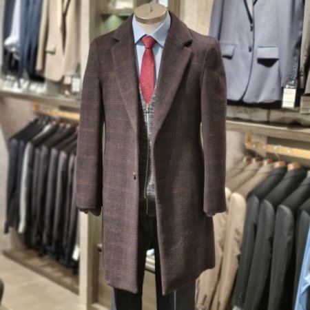 FW브릭글렌체크핸드메이드하프코트