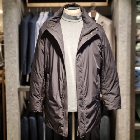 FW챠콜후드구스패딩하프코트