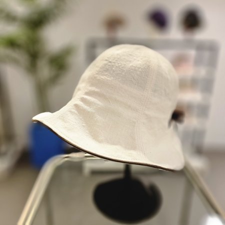 IV린넨리본챙모자