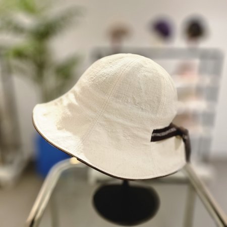 IV린넨리본챙모자