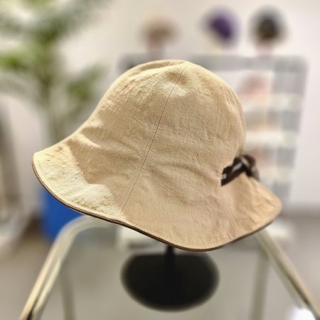 BE린넨리본챙모자