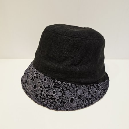 BK스트링 포인트레이스 린넨모자