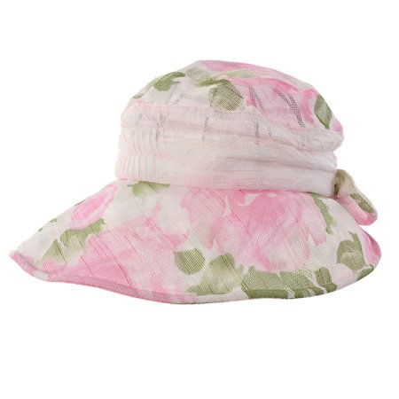 꽃무늬 뒷리본 매쉬챙모자