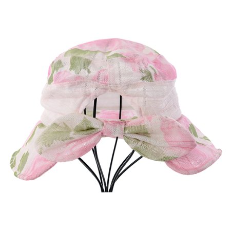 꽃무늬 뒷리본 매쉬챙모자