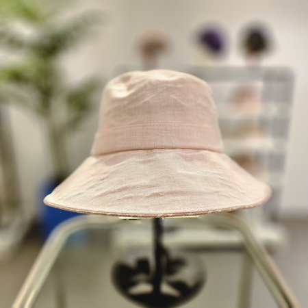 PK플로피린넨소재뒷리본챙모자