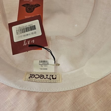 PK플로피린넨소재뒷리본챙모자