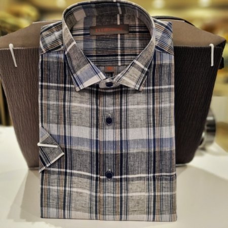 LINEN BLEND체크셔츠