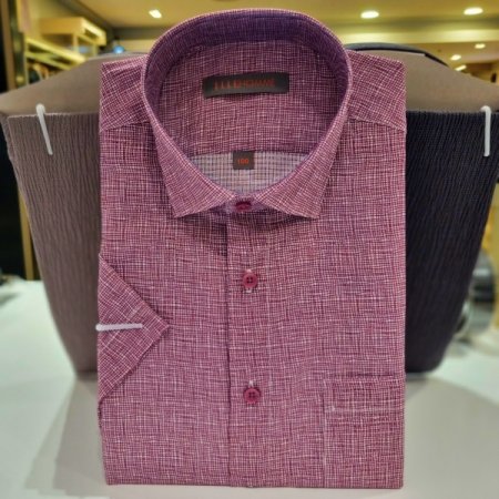 와인컬러 반팔셔츠