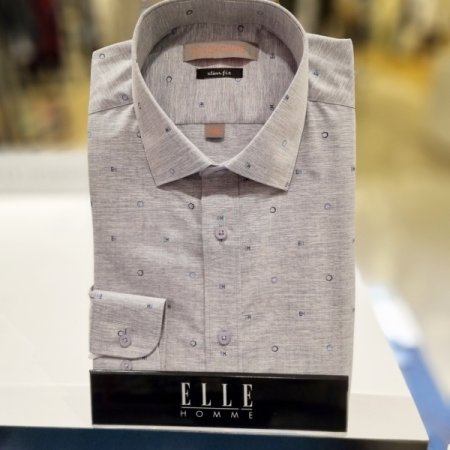 잔무늬 슬림핏림셔츠