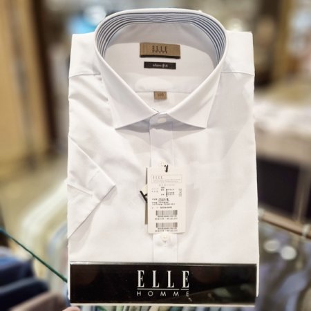 연블루 슬림핏반팔셔츠