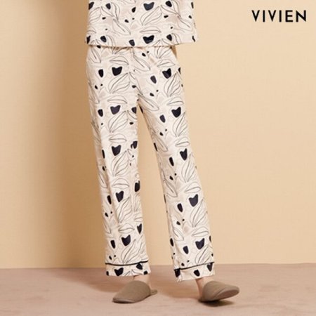 비비안 홈웨어 나뭇잎 밍크기모상하세트