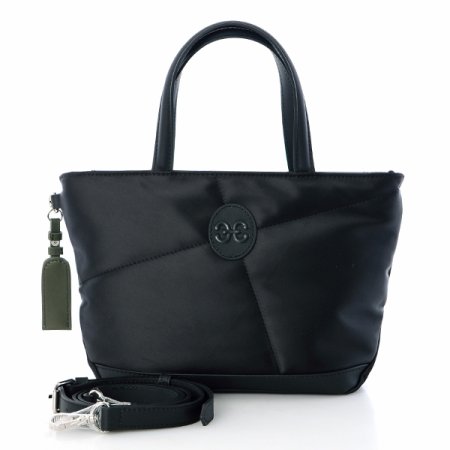 사선 퀼팅라인 토트백BK