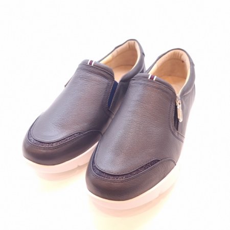 가벼운 발등 지퍼 디테일 여성 슬립온