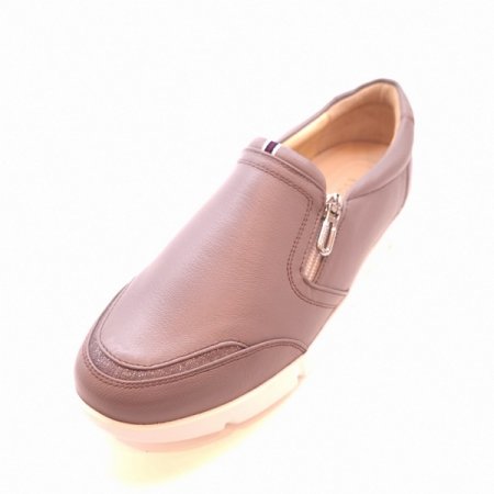 가벼운 발등 지퍼 디테일 여성 슬립온