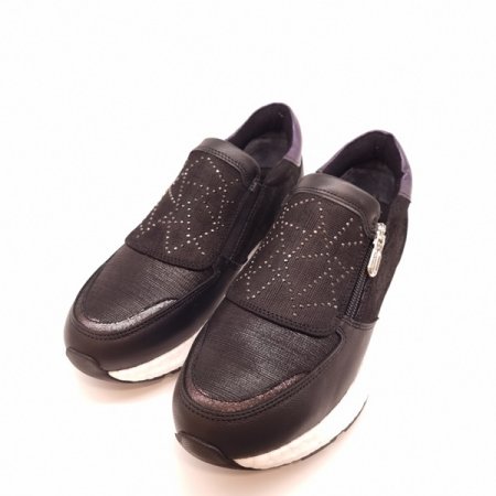 텐션 좋은 몰드창 지퍼 포인트 슬립온