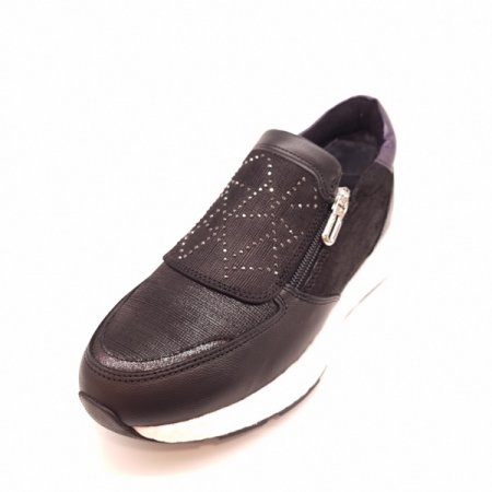 텐션 좋은 몰드창 지퍼 포인트 슬립온