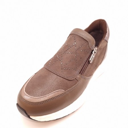 텐션 좋은 몰드창 지퍼 포인트 슬립온