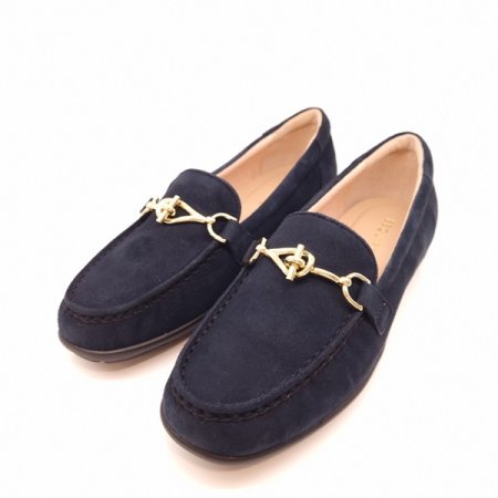 스웨이드 체인 장식 컴포트 로퍼