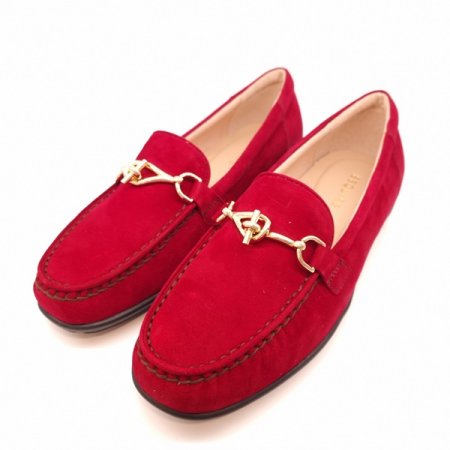 스웨이드 체인 장식 컴포트 로퍼