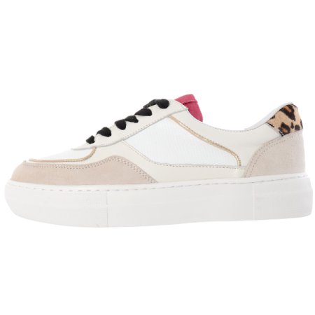 송치가죽 믹스매치 포인트 여성스니커즈