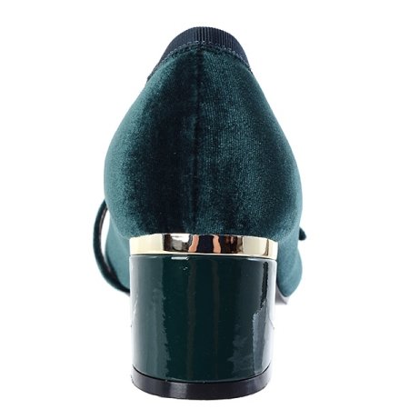 스퀘어 라스트 진주 벨벳 펌프스