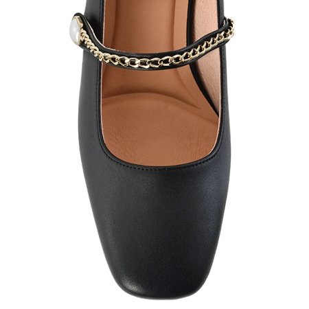 진주체인 장식 메리제인 펌프스